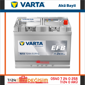 Varta N72 72 Ah EFB Start Stop Akü